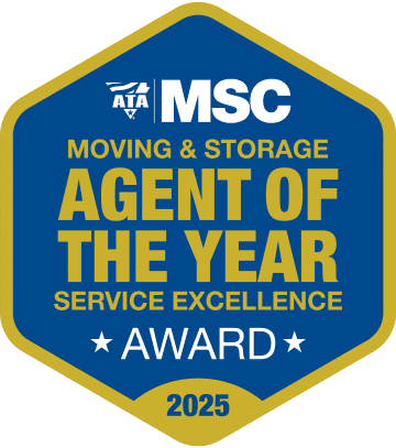 ATA MSC Moving & Storage Agent of the Year Service Excellence Award 2025 badge