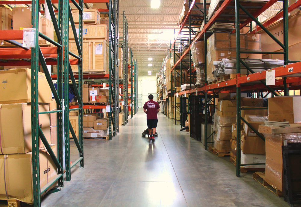 Interior of Olympia's Texas warehouse