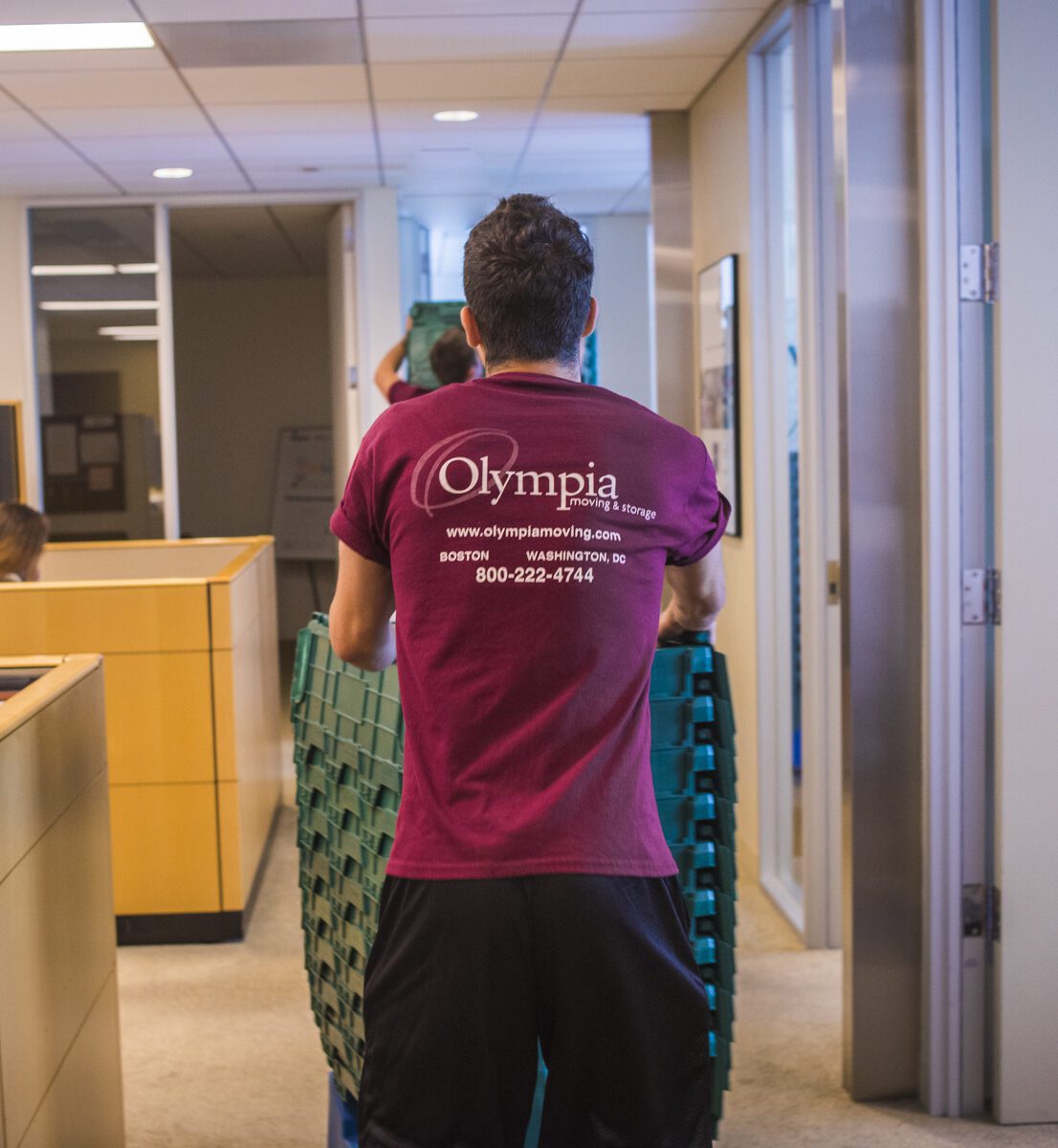 Olympia commercial movers relocating office furniture in Boston