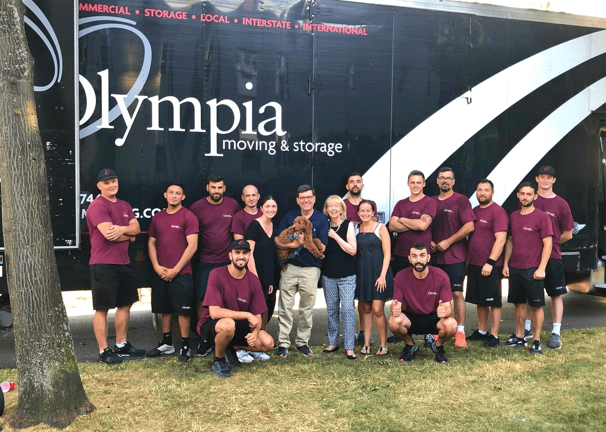 Olympia movers unpacking and reassembling furniture in an Austin home
