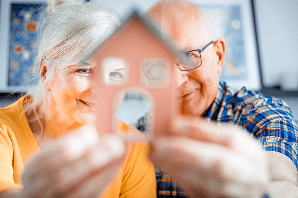Senior couple planning a move together