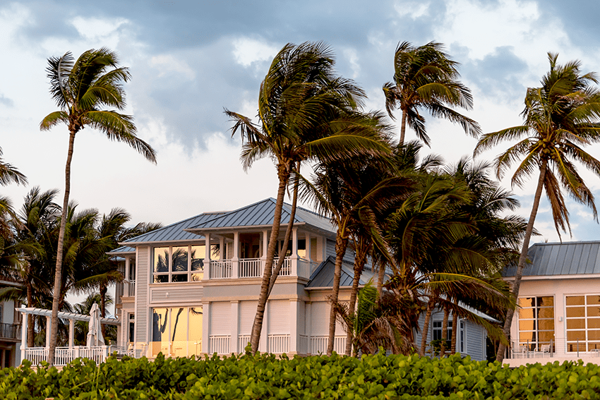 Storm damage in the Tampa area after a hurricane