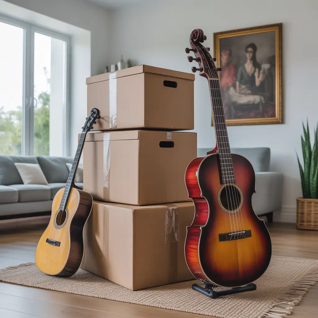 Artwork, instruments and specialty items packed for a move