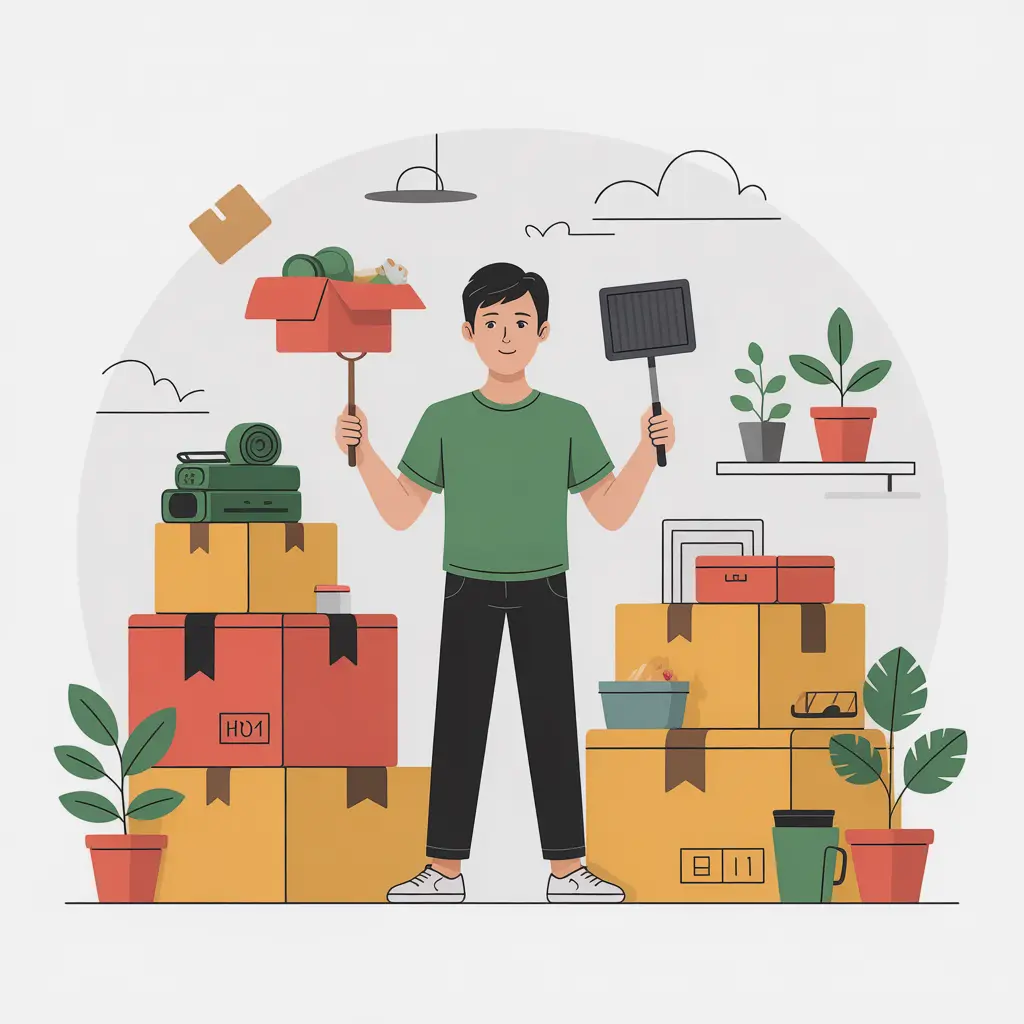 Unpacked boxes in a new home after the movers leave