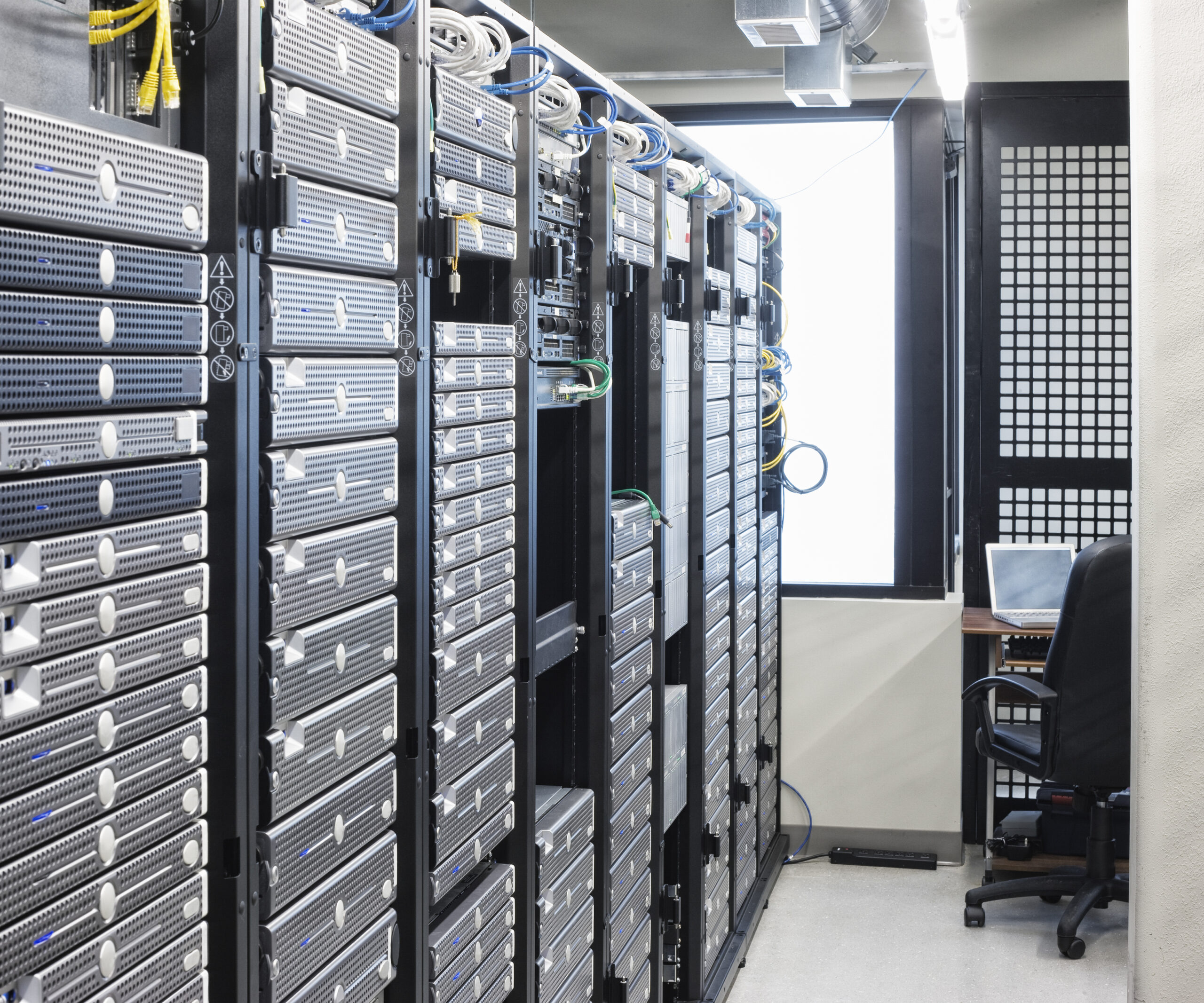Server racks in a data center